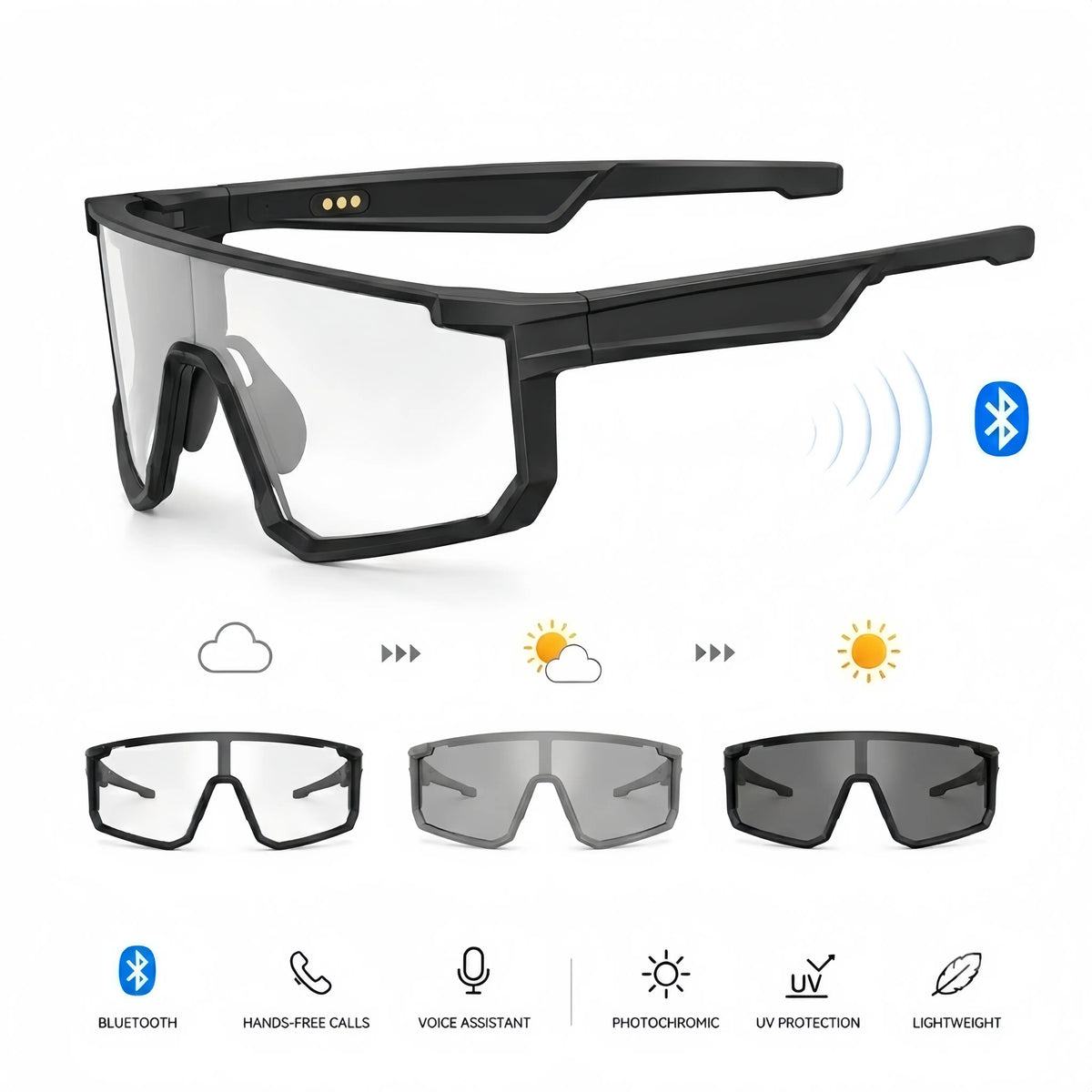 VUB Smart Audio Glasses Photochromic Options & Hands-Free Calls