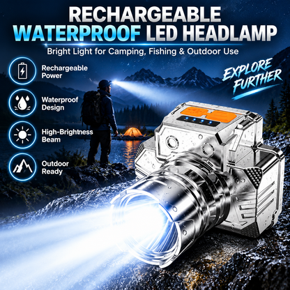 Rechargeable Waterproof LED Headlamp | Outdoor Fishing & Camping Light!