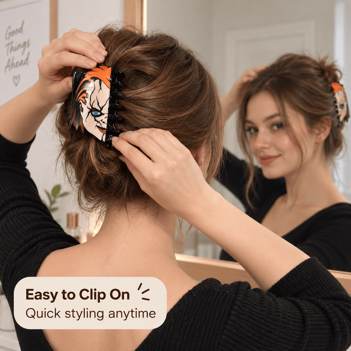 Fun Horror Character Double-Sided Plastic Claw Hair Clips