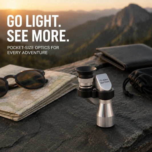 10 20 Mini Monocular Phone Telescope Pocket Long-Distance Viewer with Adjustable Smartphone Clip