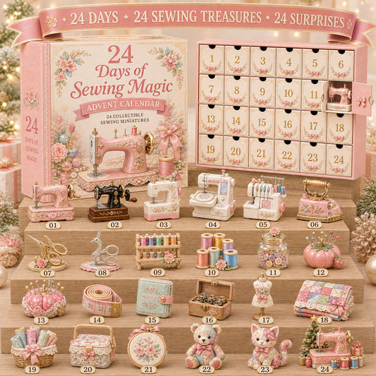 24 Days of Sewing Magic Advent Calendar Christmas Countdown Gift with 24 Collectible Miniatures for Sewing Lovers