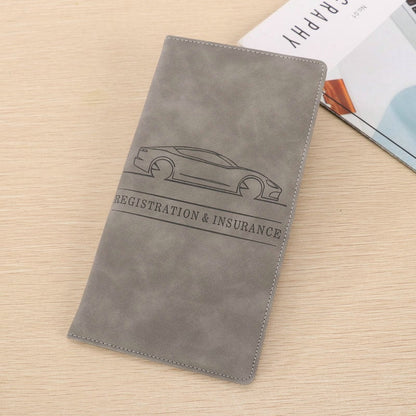 Premium Suede-Feel Vehicle Document Organizer | Magnetic Closure Wallet