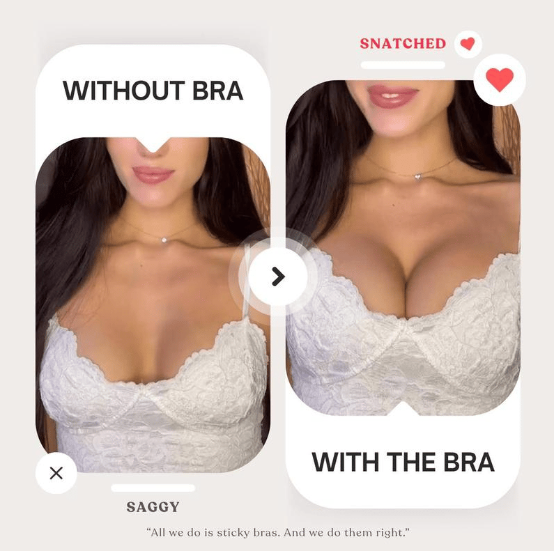 Push-up Sticky Bra Waterproof & Sweat-proof, Portable, Reusable, Washable, Essential for Travel Women's Wear