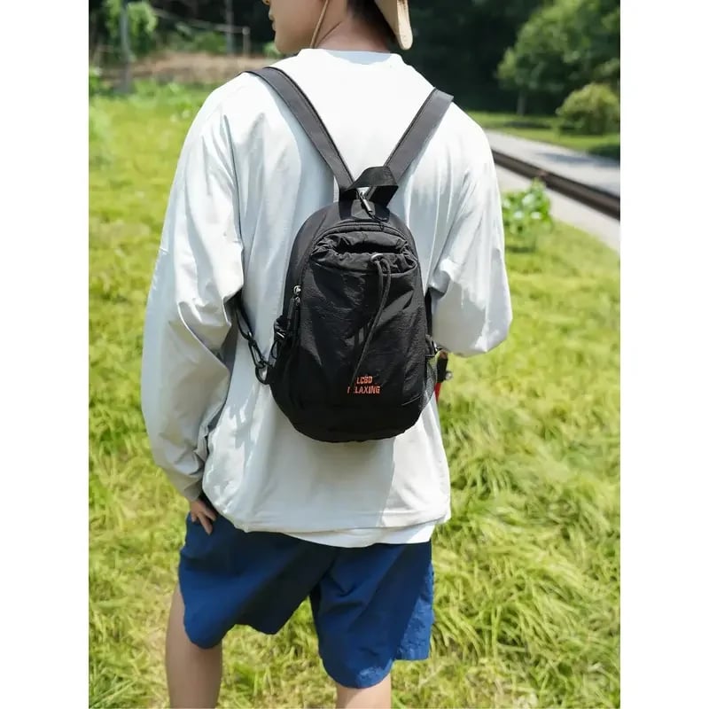 Unisex Lightweight Color Block Nylon Mini Backpack Compact & Water-Resistant Daypack for Every Adventure!