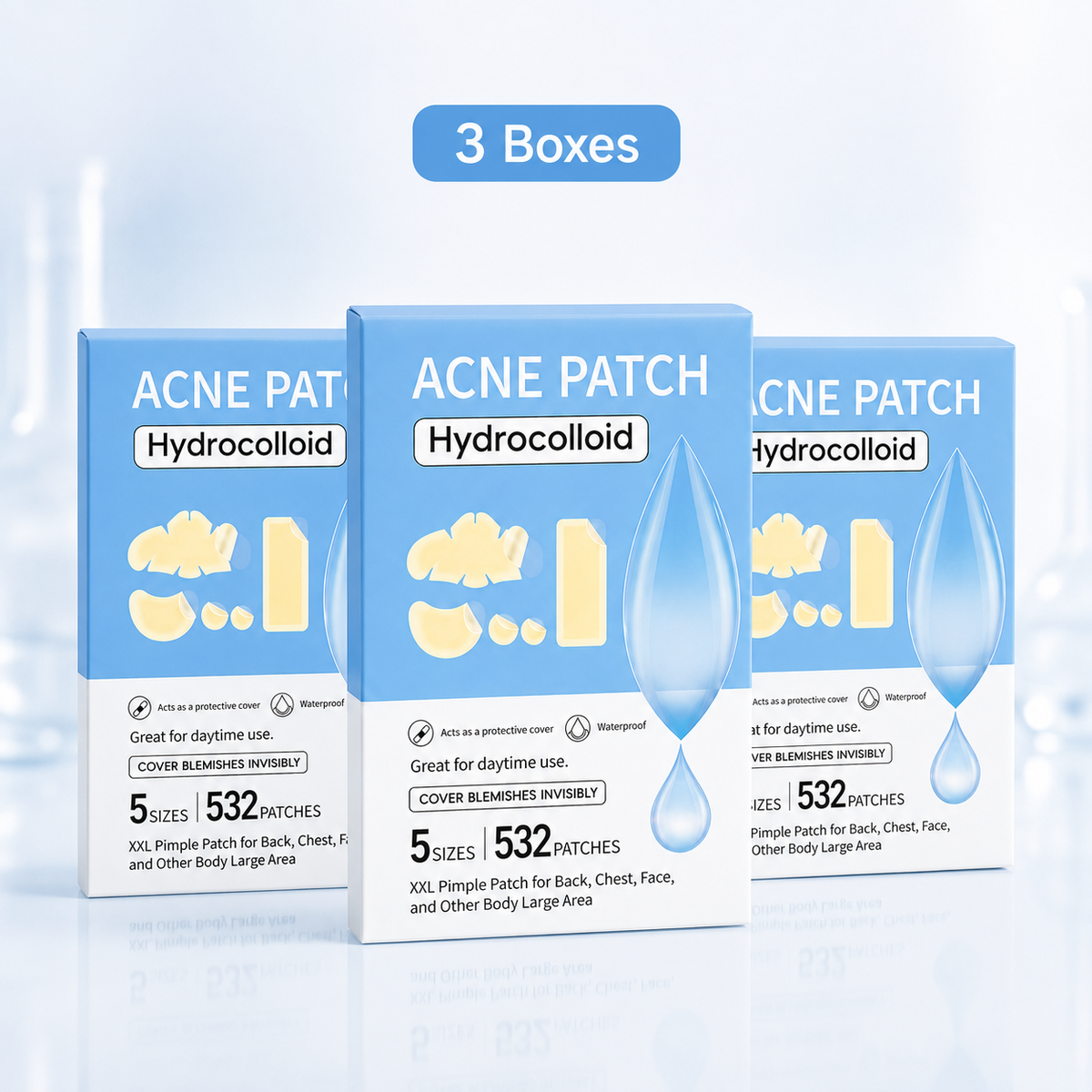 532 PCS Hydrocolloid Acne Patches Multi-Size Blemish & Spot Absorbing Covers