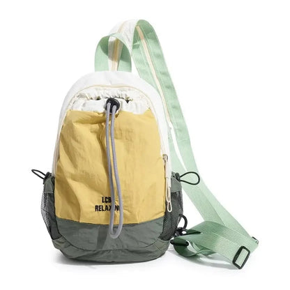 Unisex Lightweight Color Block Nylon Mini Backpack Compact & Water-Resistant Daypack for Every Adventure!
