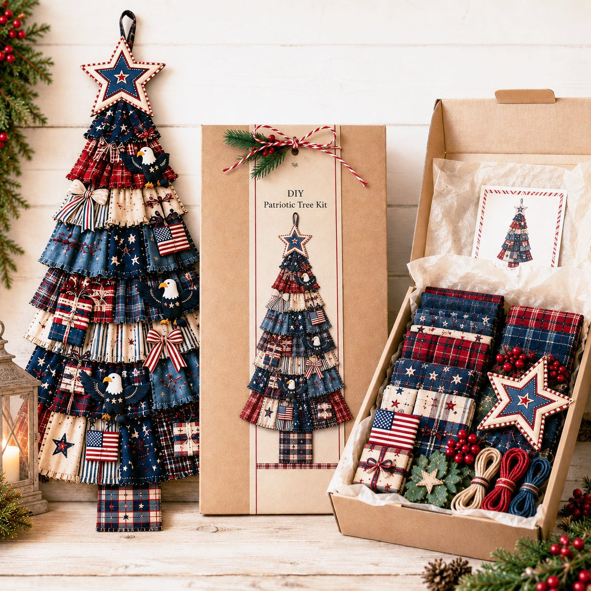 Beginner-Friendly DIY Oversized Patchwork Christmas Tree Door Hanging Kit