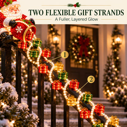 ⚡Santa’s Glowing Cascade: Transform Your Railing Into Christmas Magic🎅✨