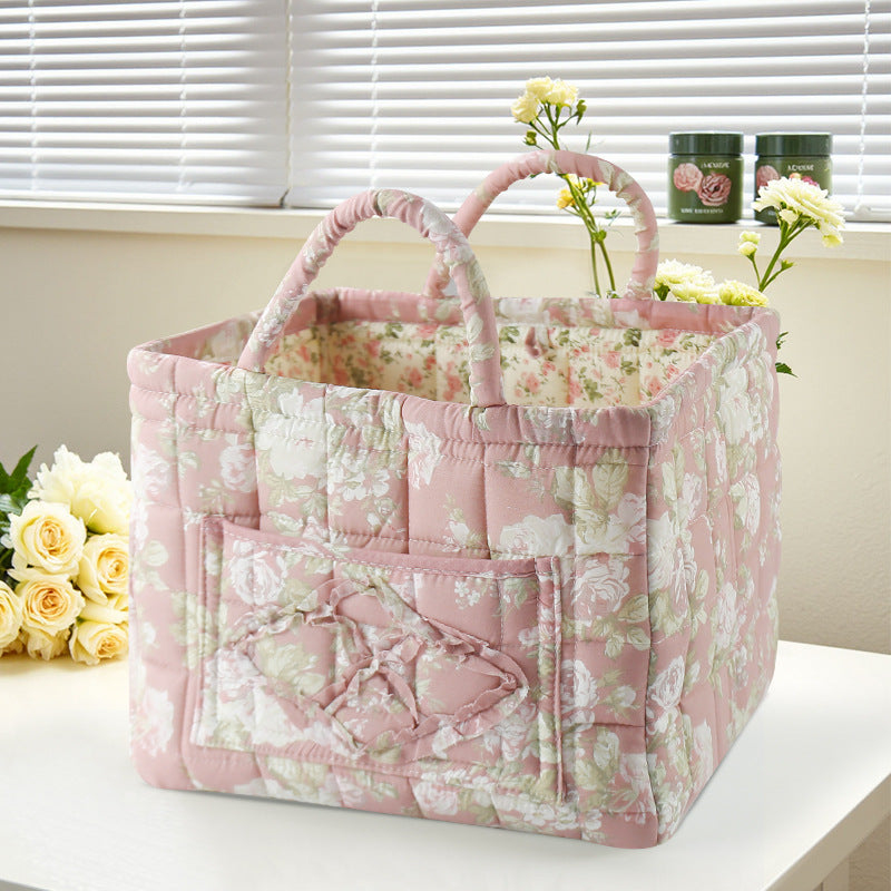 Floral Fabric Storage Basket