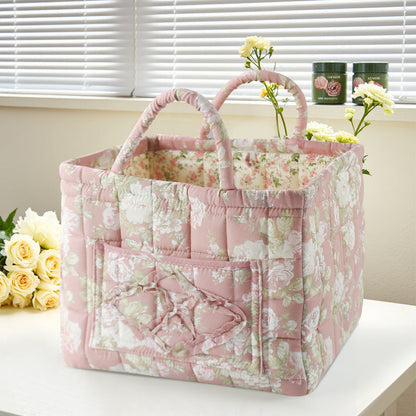 Floral Fabric Storage Basket