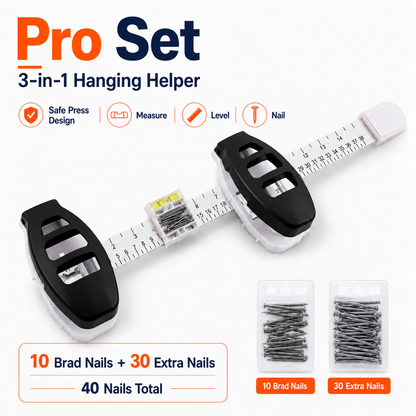 All-in-One Picture Hanging Tool with Level & Dual Nail Positioners