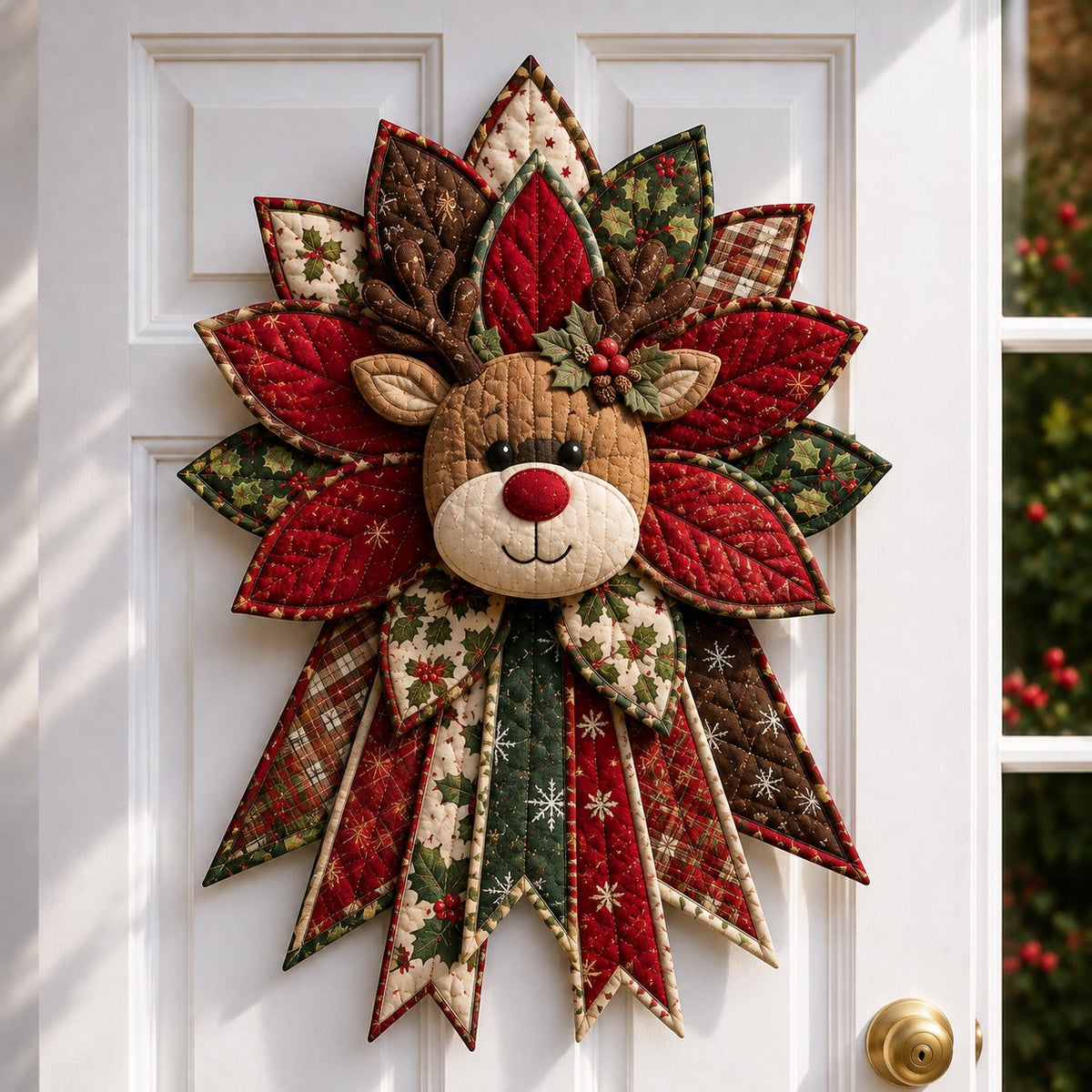 Holiday Celebration Festive Quilted Christmas Door Hanging DIY Sewing Kit