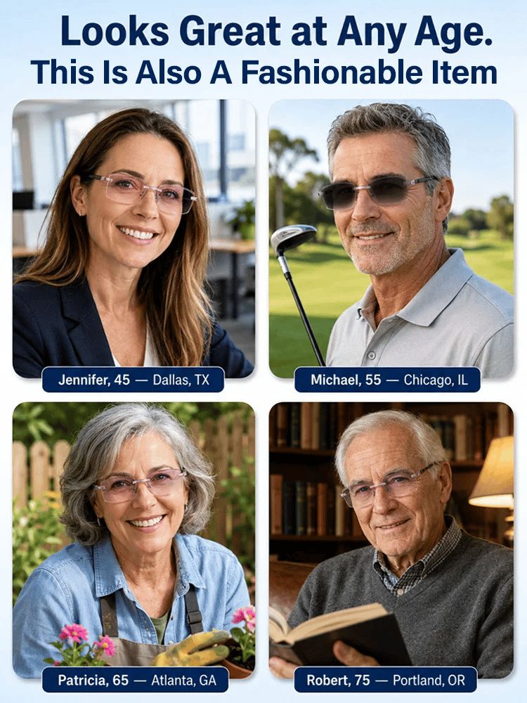 Rediscover Clear Vision Smart Zoom Diamond-Cut Reading Glasses