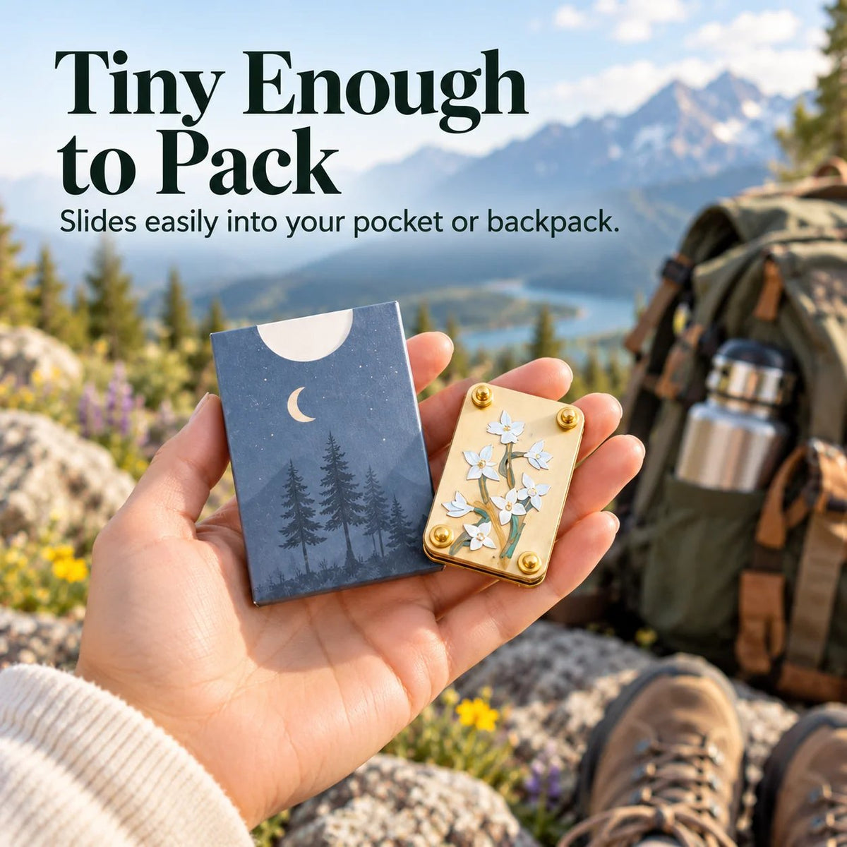 Mini Portable Flower Press | Pocket-Sized Botanical Press for Small Blooms, Petals & Keepsake Crafts