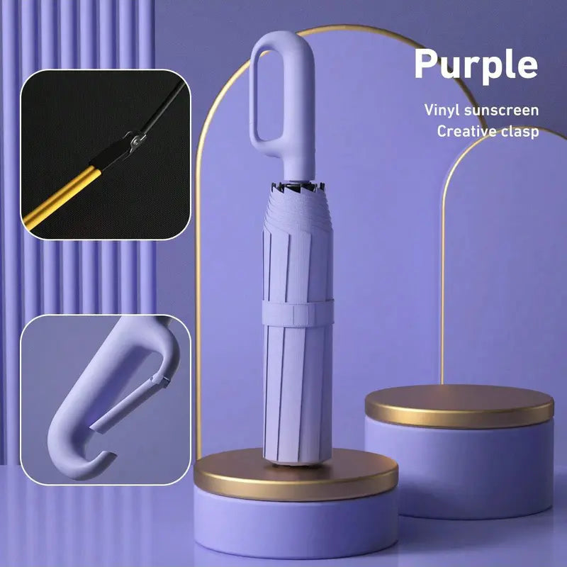 Portable Automatic Folding Umbrella-Windproof Waterproof with Loop Buckle