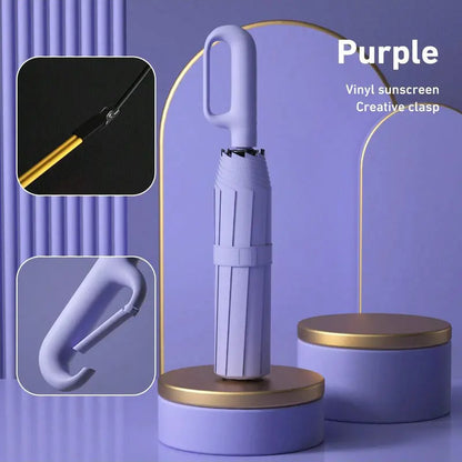 Portable Automatic Folding Umbrella-Windproof Waterproof with Loop Buckle