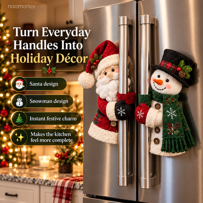 Santa & Snowman Christmas Handle Decor Set