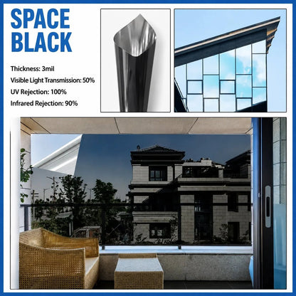One-Way Mirror Window Film Heat Control & UV Protection
