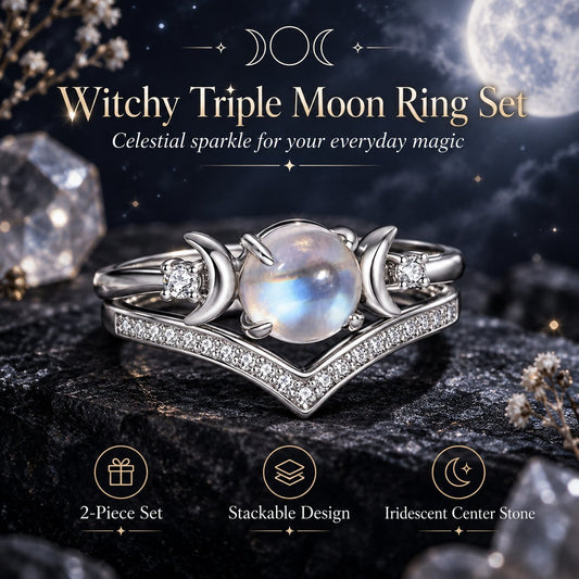 Enchanted Triple Moon Celestial Ring