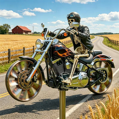 Skull Motorcycle Windmill Spinner