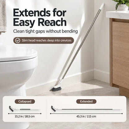 Stainless Steel Extendable Long-Handled Crevice Cleaning Brush A cleaning tool for bathrooms and hard-to-reach narrow