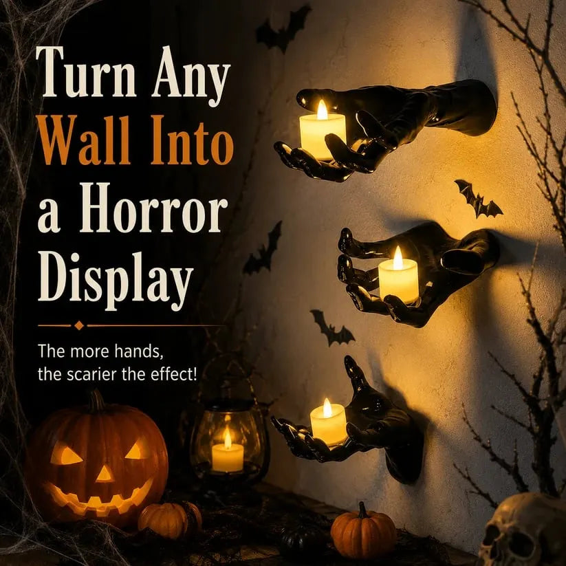 Gothic Hand Wall Candle Holders Halloween Decor