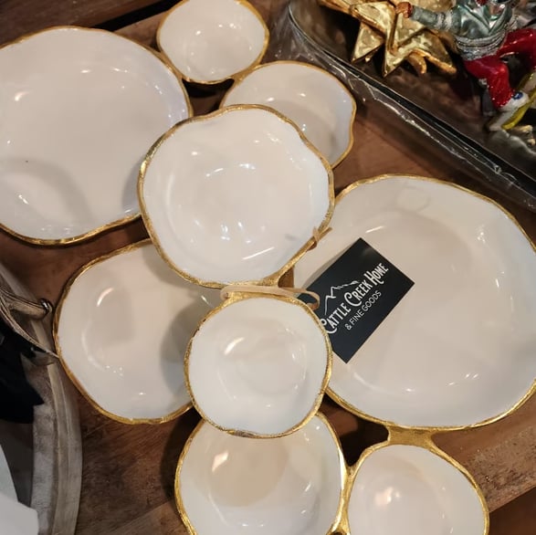 Cluster Accent Bowls Shiny Gold Snack & Appetizer Serving Dish