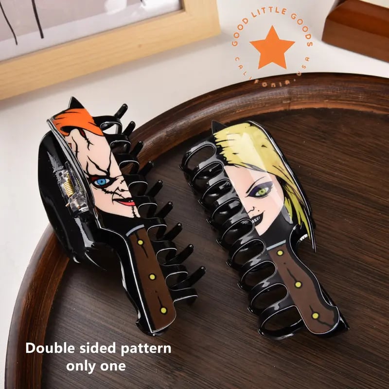 Fun Horror Character Double-Sided Plastic Claw Hair Clips