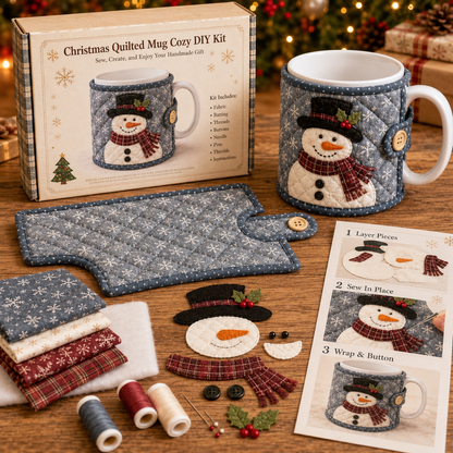 DIY Christmas Mug Cozy Sewing Kit Create Your Own Festive Mug Cover Add Cozy Holiday Charm to Your Favorite Mug