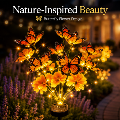 Solar Butterfly Flower Garden Stake Light Waterproof Outdoor Pathway Decor
