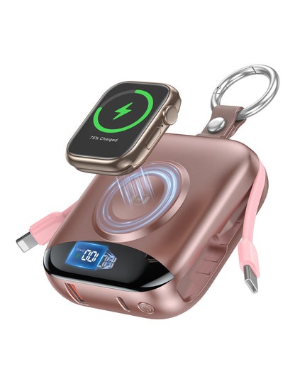 sell - 10,000mAh 3-in-1 Magnetic Power Bank with Built-In Cables