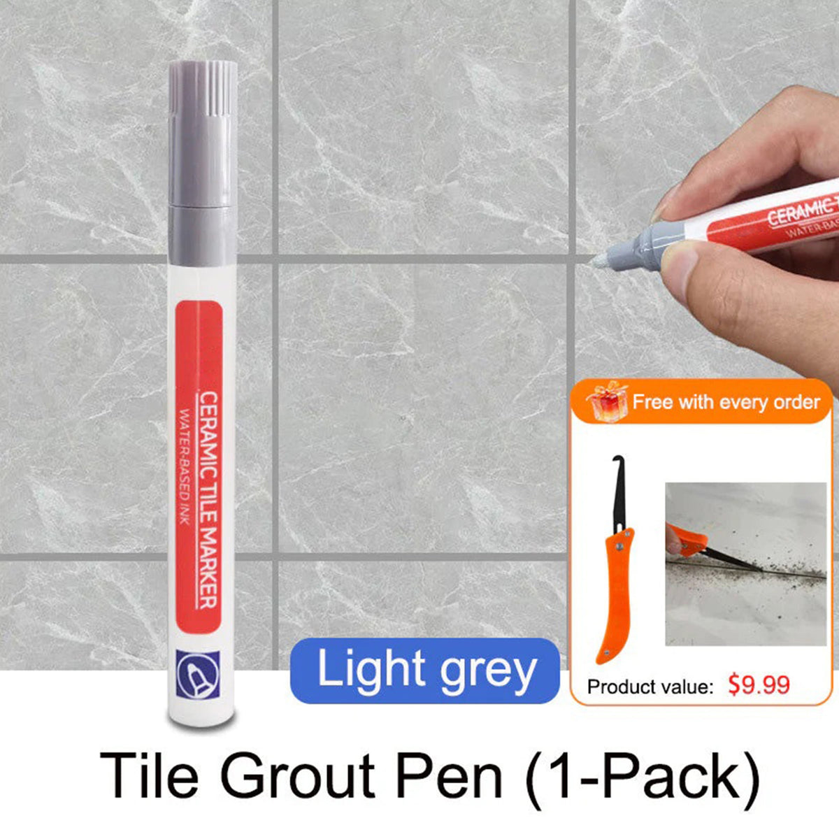 Anti-Mould Waterproof Tile Grout Pen | Tile Joint Repair & Refinishing Marker