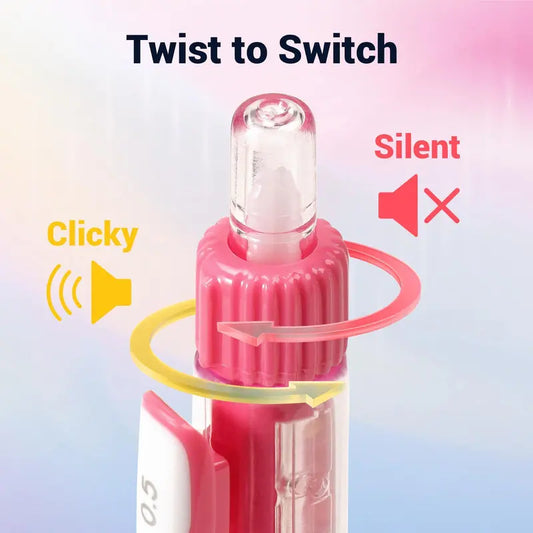 6-Color Silent Switch Gel Pen Set | Twist Between Silent & Clicky | 0.5mm Quick-Dry Smooth Writing Pens