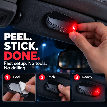 Solar-Powered Anti-Theft Car Alarm & Warning LED Light