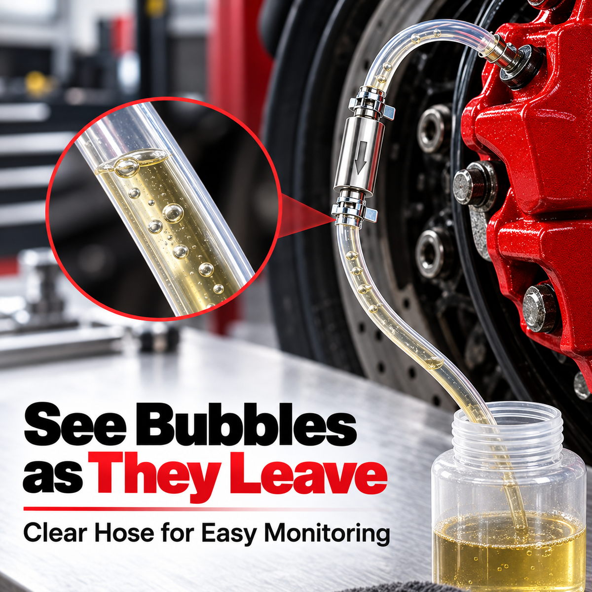 One-Way Check Valve Hydraulic Brake Bleeder Kit Solo Motorcycle & Car Tool