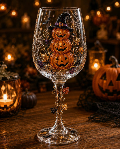 Halloween 3D Wine Glass Collection Gift Box Set