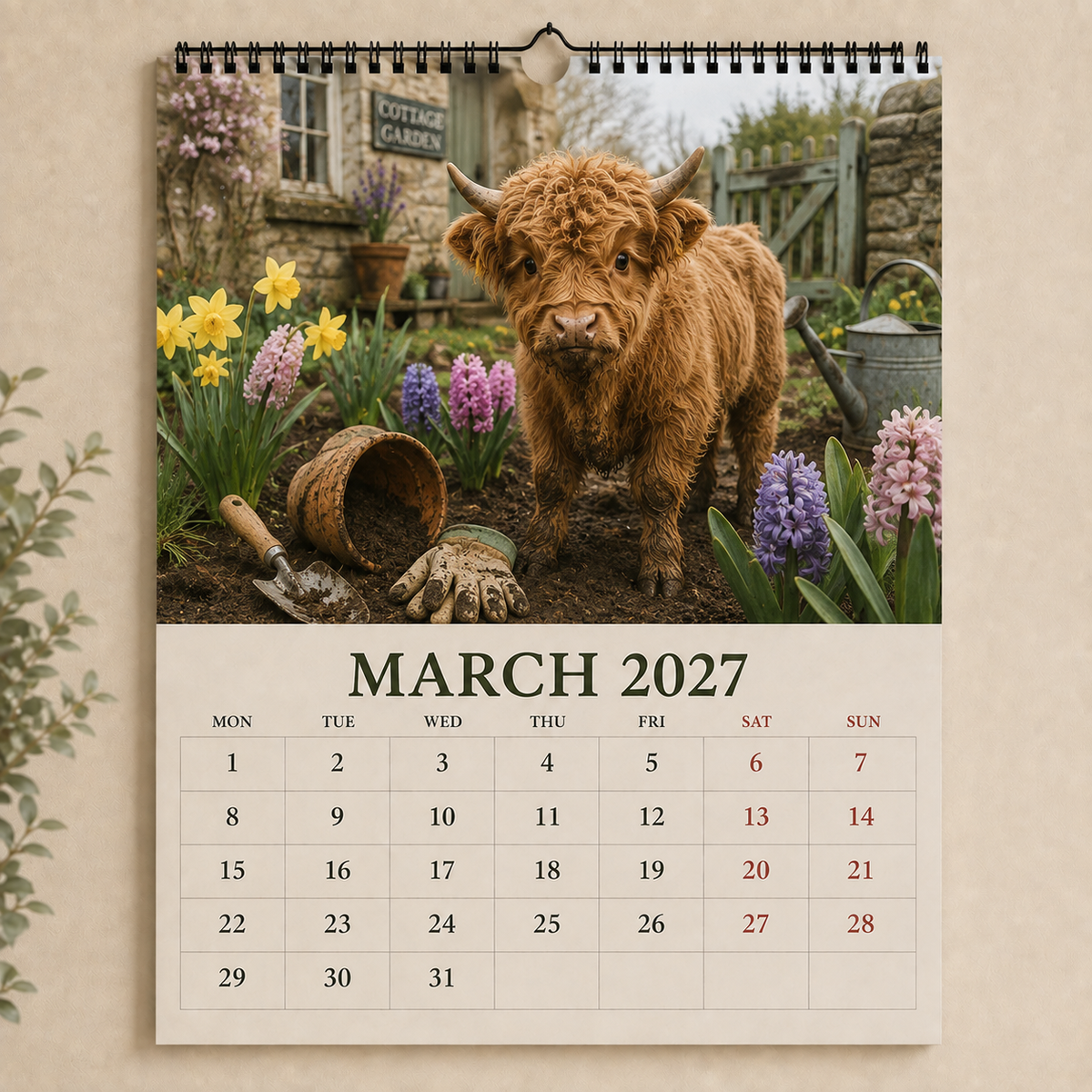 2027 Highland Cows Seasons Calendar