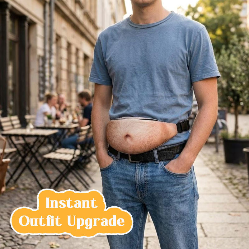 Funny Belly Bag Realistic Big Belly Novelty Waist Bag