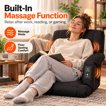 Heated Massage Floor Chair | Foldable Portable Lounge Seat