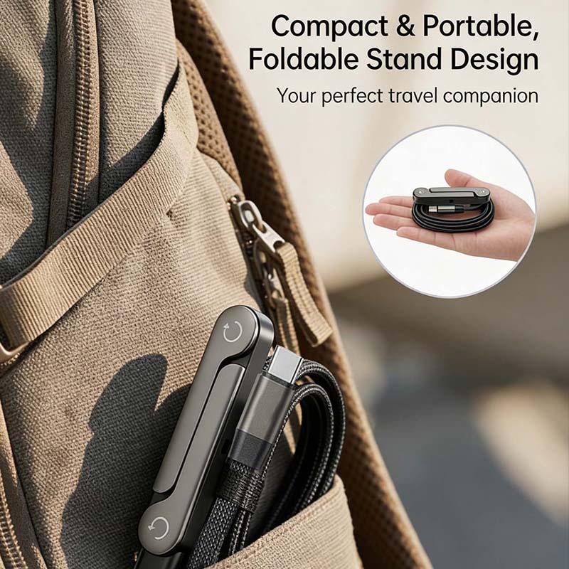 Invisible Holder Charger Cable with Stand, super fast charging 2-in-1 Fast Charging Cord & Phone Stand for Gaming