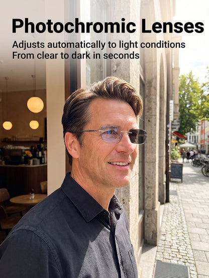 Photochromic Rimless Reading Glasses