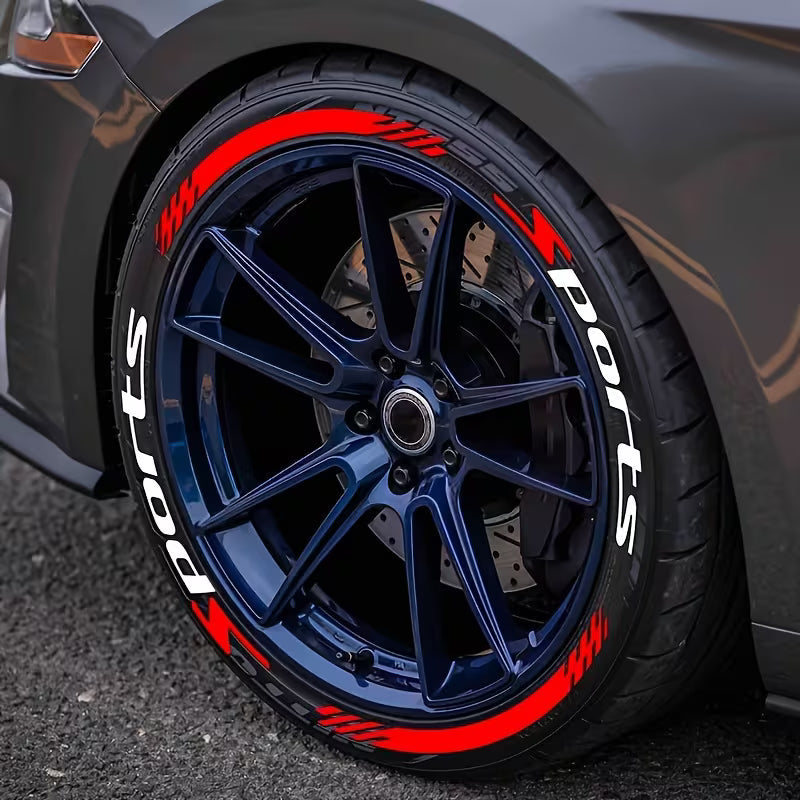 4Pcs 3D Car Tire Stickers Waterproof Universal Wheel Decals | Motorcycle Auto Exterior Accessories