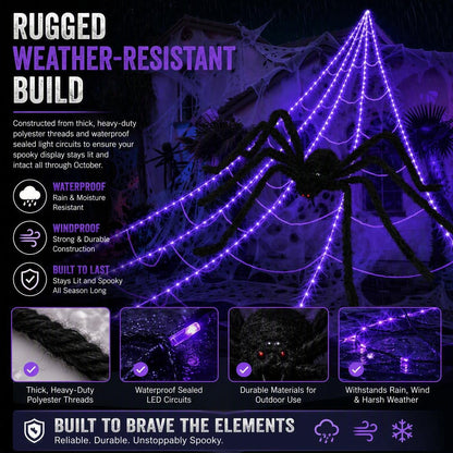Halloween Sellers Halloween glowing spider web lights