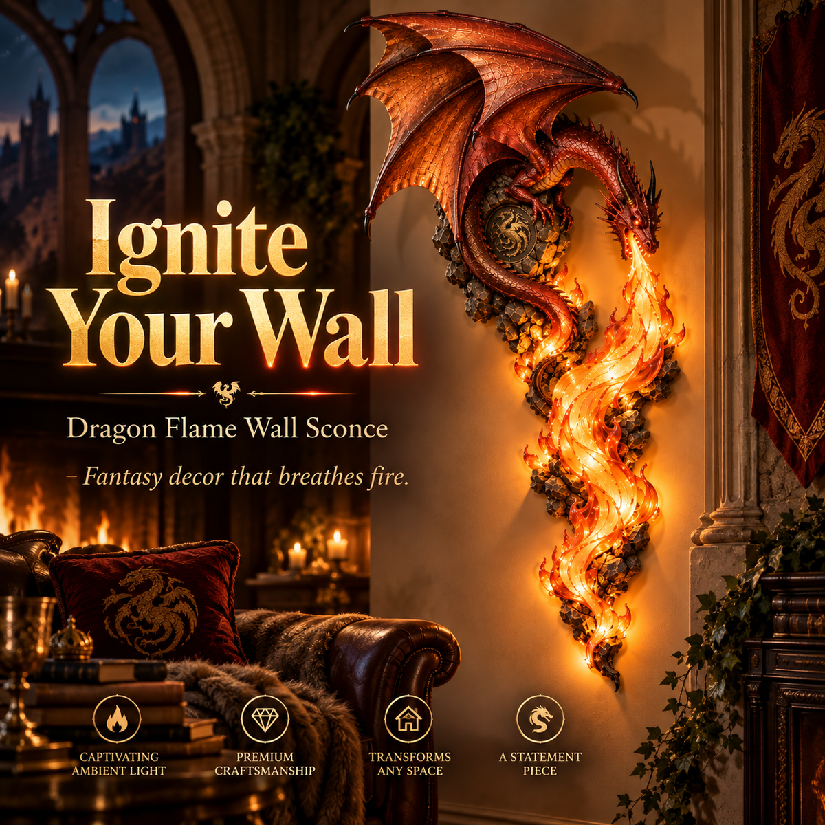 2027 Dragonfire Guardian Wall Sconce A Legendary Flame Awakens On Your Wall