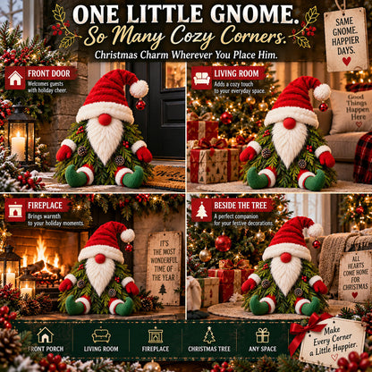 Who Says Gnomes Can't Be Christmas Trees? Adorable Christmas Gnome Porch Decoration