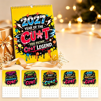 2027 Year of the Cu t Wall Calendar Bold Graffiti Humor Calendar