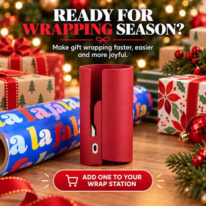 One-Slide Gift Wrap Cutter Clean, Straight Wrapping Paper Cuts Without Scissors