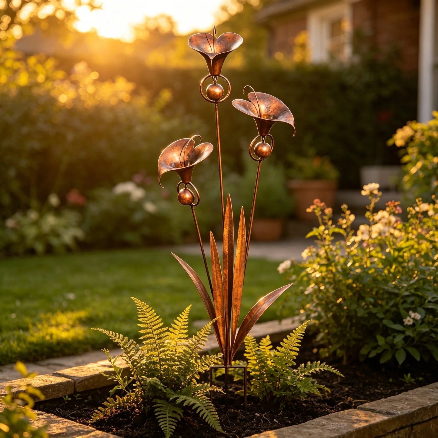 Copper Calla Garden Stake