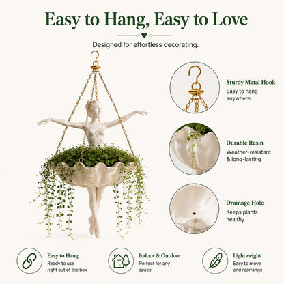 Ballet Dancer Hanging Planter
