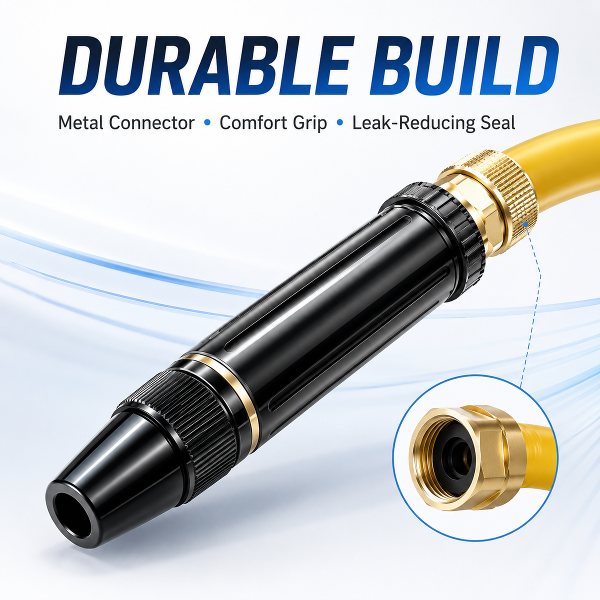 Adjustable Twist Jet Hose Nozzle | Compact Outdoor Cleaning Sprayer